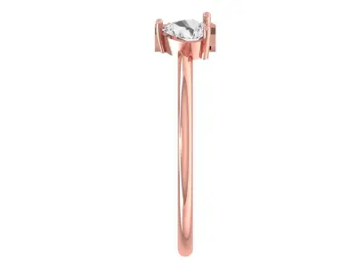 Solitaire Women Pear Stone Band Ring 3D print model