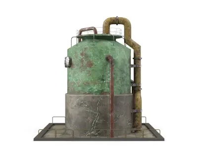 Rusty Industrial Tank Low-poly 3D model