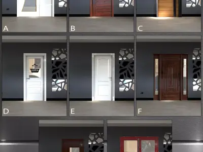 Echise Bruno - Door Set Low-poly 3D model