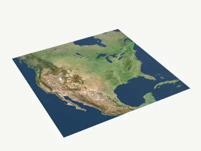  United States, Canada, Mexico, Alaska, Hawai realistic map pbr enviroment 