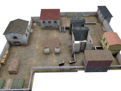 Old Town Low Poly Buildings and Game Assets Low-poly 3D model