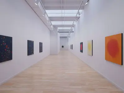 Art Museum Gallery Interior 40 Low-poly 3D model