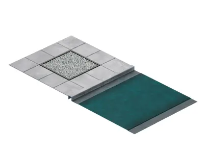 Pavement curb path tile 3D model