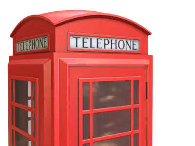 Phone Booth 01 - Game-ready - PBR Low-poly 3D model