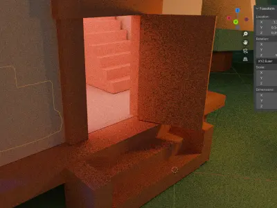 Cosy cottage in the woods Low-poly 3D model