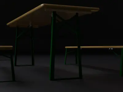 German Beer Table 3D model
