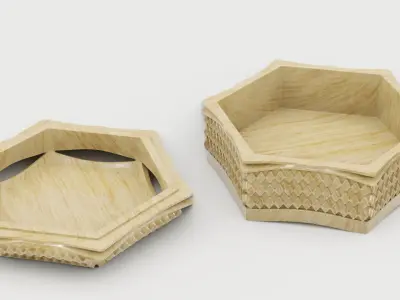 Wooden Jewelry Box 3D model