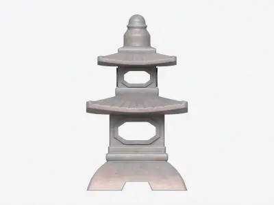 Japanese Stone Garden Lantern 01 3D model