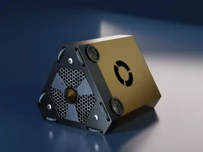 Sci-Fi triangular Power Generator Low-poly 3D model