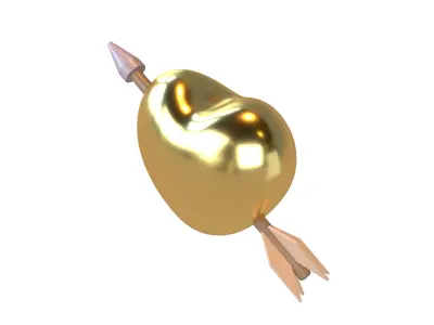 Heart With Arrow v1 010 Low-poly 3D model