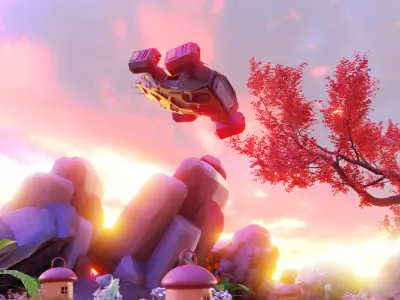 Fantasy Mushroom Village 3D model