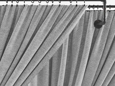 Curtain with metal rod 3D model