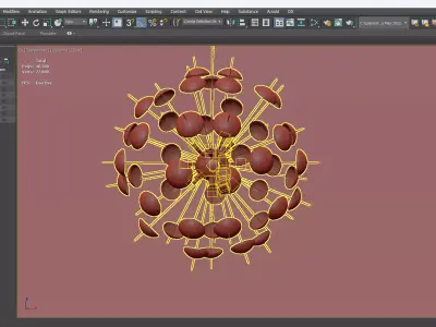 Gold Black Hanging Pendant Light 3D Model 3D model