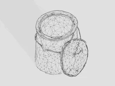 Rustic paint can Low-poly 3D model