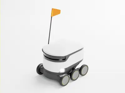 Robot Courier Low-poly 3D model