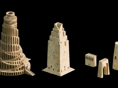 Babel City and Castle Pack 3D model