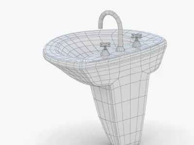 1613 - Sink Low-poly 3D model
