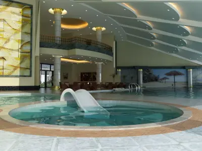 Indoor Hotel Pool  3D model purchase