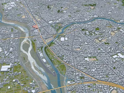 Okazaki Aichi Japan Low-poly 3D model