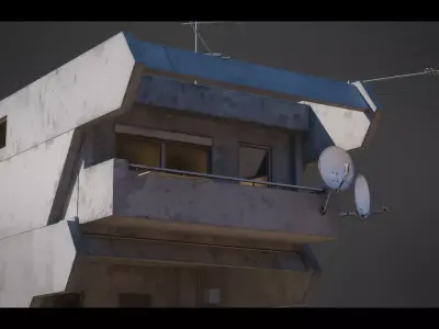 Dystopian Cyberpunk Building 5 Low-poly 3D model