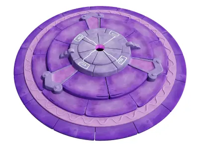Stylized Arcane Rune Pad - Game-Ready Circular Platform 3D model