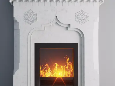 Fireplace with mirrow 3D model