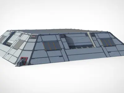 sci-fi hangar 3D model