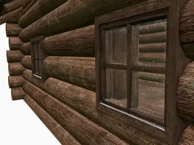 Wooden house  Low-poly 3D model