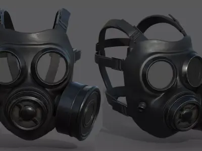 Gas mask helmet scifi fantasy armor hats military  Low-poly 3D model
