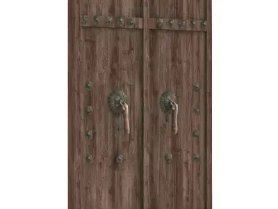 Old door no-1 Low-poly 3D model