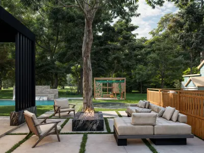 3D Exterior Scene 3D model design garden and landscape 3D model 3D model