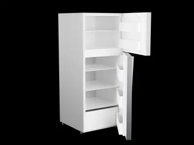 Double Door Refrigerator 3D model Low-poly 3D model