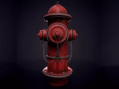 Fire hydrant Low-poly 3D model