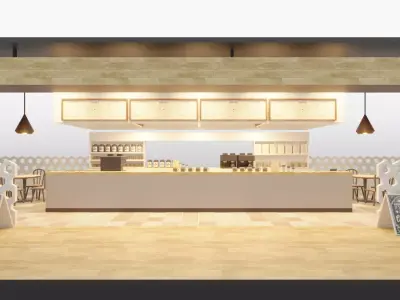 lowpoly cafe 3D model