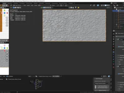 Tileable Rocky And Sandy Beach Desert Terrain 3D Model Low-poly 3D model