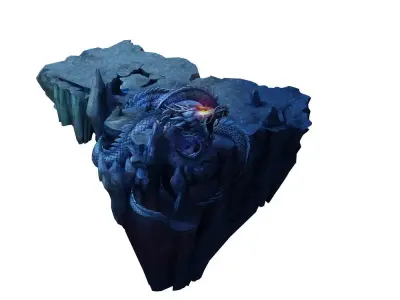 Game Model - Stone Carving - Dragon 3D model