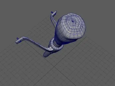 Simple Medieval Torch with Holder Low-poly 3D model