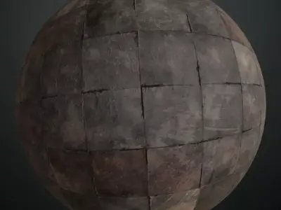 Rustic Slate Square Paving PBR Seamless Texture