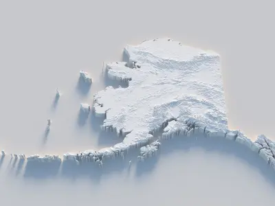 Alaska Terrain Low-poly 3D model