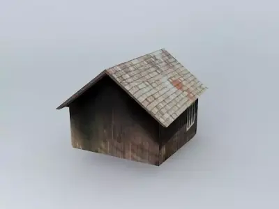 Workshop wooden house Free 3D model