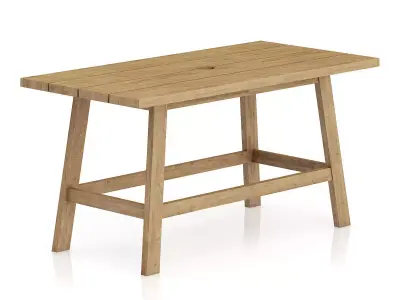 Simple Wooden Table 3D model