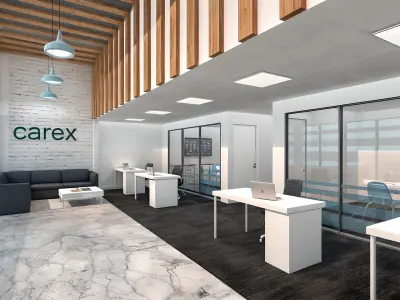 Functional Office Design Low-poly 3D model