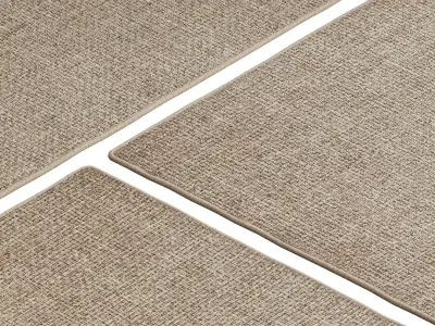 Carpet set 2215 - Jute Rug Taupe - 5K 3D model