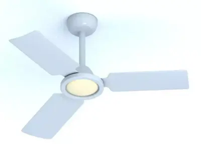 Modern White Ceiling Fan 3D model