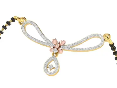 light weight yellow gold  diamond pendent -EZ T-28 3D print model
