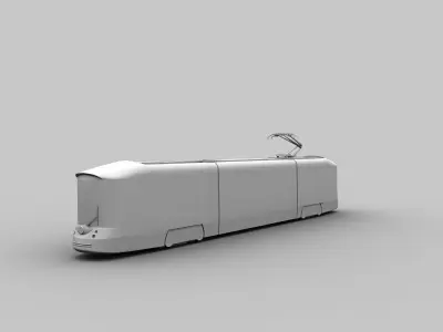 Linz Tram Austria Low-poly 3D model
