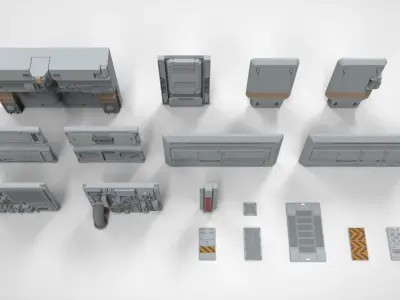 sci-fi Architecture kitbash 8 3D model