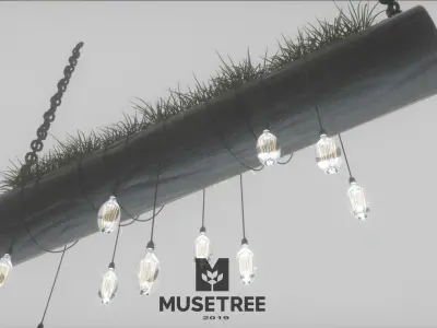 Light Hanging Wood 3D model
