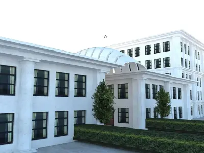 Old Type Column Official Building Low-poly 3D model