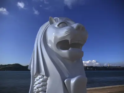 Merlion lion statue Low-poly 3D model